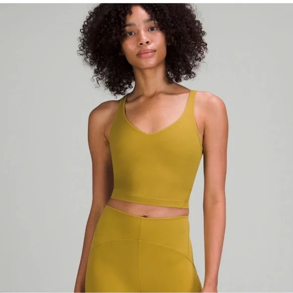Mustard Yellow Athletic Crop Top - Picture 1 of 6